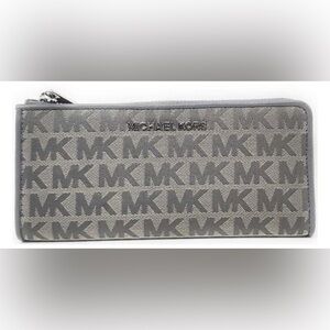Michael Kors Monogram Zip-Around Wallet in Gray